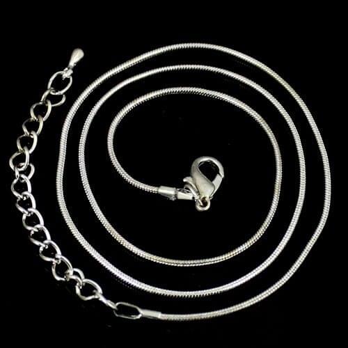 12pcs/lot Fashion 1mm Copper Necklace Snake Chain Platinum for necklace DIY Jewelry Making Accessories 40+5cm 17" K01808
