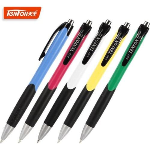 12PCS /Lot Blue Ink Press Ballpoint Pen 0.7mm Writing Tool for Office& School Stationery Escolar Material