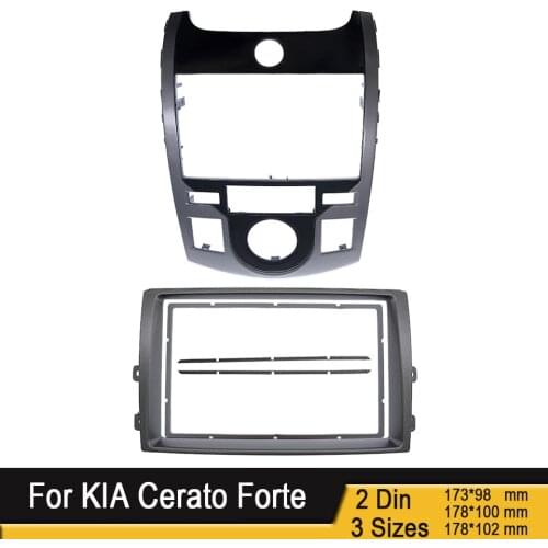 2 Din Car Fascia for KIA Cerato Forte Koup Auto 2-door 2009-2015 Radio GPS Panel Dash Mount Trim Kit Face Plate Bezel Facia