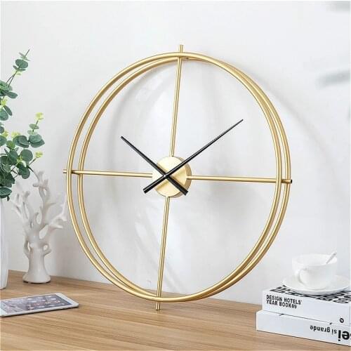 3D Large Retro Metal Wall Clock Double Layer Antique Iron Frame Mute Watch Modern Livingroom Hotel Home Decor Numerals Clock