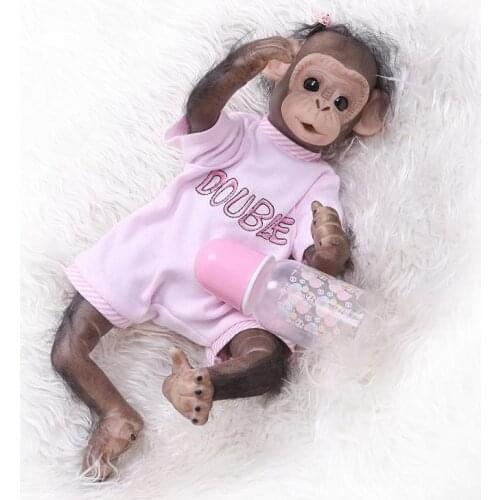 40cm Monkey reborn Baby Doll Toys Cloth Body Silicone dolls Realistic Cosplay Apes Boneca Macaco Children Gift
