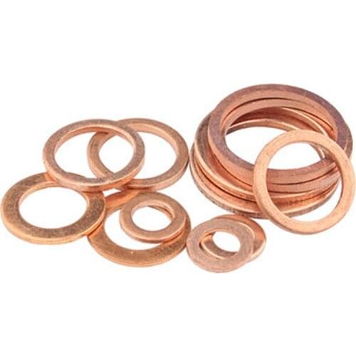 5pcs 18mm 19mm 20mm inside diameter ultra thin copper washers gaskets meson metal washer cuprum gasket 12mm-35mm OD 2mm thick
