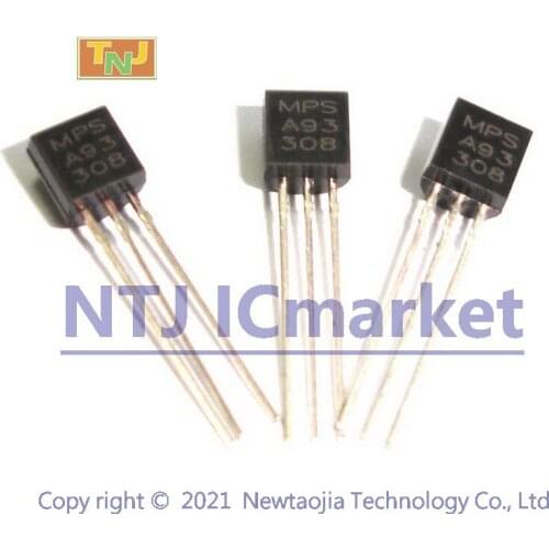 50 PCS MPSA93 TO-92 MPS A93 High Voltage Transistors(PNP Silicon)