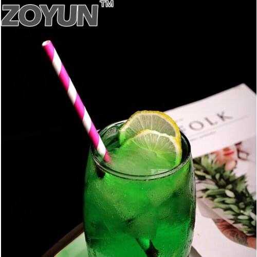 50p Birthday paper straws disposable paper kraft paper cocktail children color creative art environmental party juice drink tube