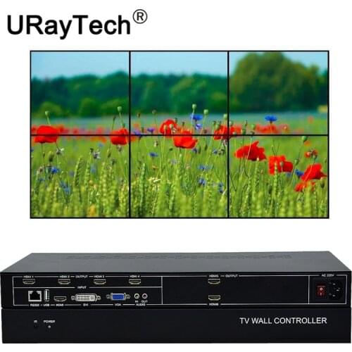 6 Channels TV Video Wall Controller 2x3 3x2 for TV Video Splicing
