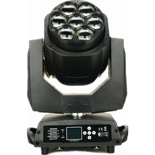 7x15W 4 in 1 rgbw led moving head zoom wash light 7pcs led mini bee eye moving heads dj lighting LCD display single control leds