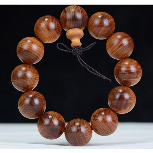 AURAREIKI Bead Bracelet Buddhist Buddha Wood Prayer Bead Thuja Sutchuenensis Franch Buddha Round Bead Necklace Jewelry Gift