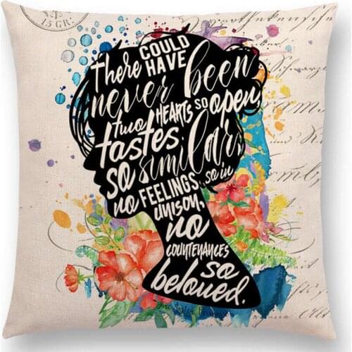 Letters Print Reader Club Decorative Throw Pillow Case Cotton Linen Peter Pan Reading Books Motto Decorative Sofa Cushion Cover