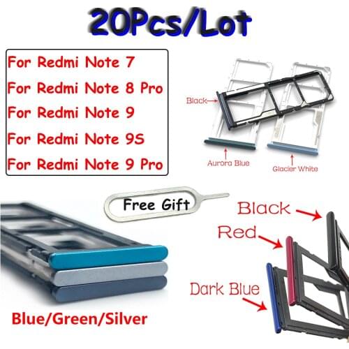 20Pcs/Lot,New SIM Card Tray Slot Holder Replacement Part For Xiaomi Redmi Note 7 Note 8 Pro Note 9S Note 9 Pro + Eject Pin