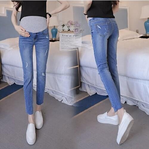 Maternity Clothes Elastic Soft Maternity Jeans Skinny Pregnancy Pants Trousers for Pregnant Women Summer Autumn Clothing 30%Off
