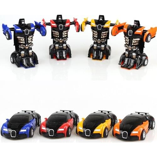 Transformation Movie Action Anime Figurine Car Robot 12cm ABS Statue One-step Impact Deformation Model Desktop Collection Toys
