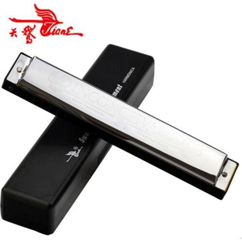 24 Holes Swan Tremolo Harmonica Mouth Ogan Armonica a Bocca Key of C Harp woodwind Instrument Tremolo mondharmonica Harmonica