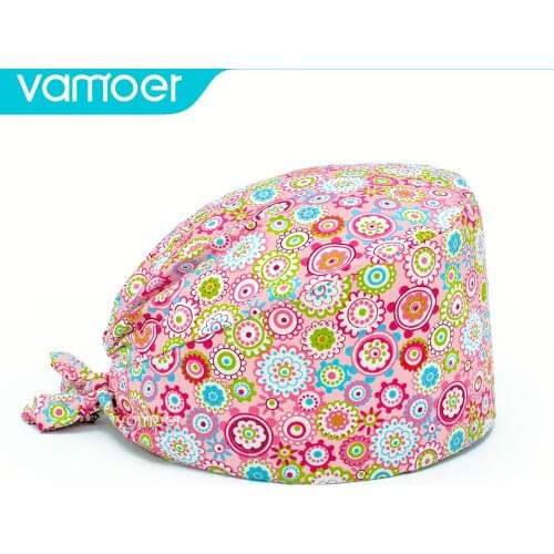 Surgical cap women Unisex Cartoon Adjustable Scrub Hat Beauty Salon Doctor Nursing Surgical Cap Lab Nurse Hat for Women and men