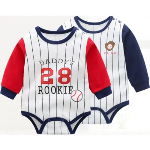 Newborn Infant Baby Romper Spring Summer Unisex Long Sleeve Cartoon Pattern Cotton Triangle Bodysuit Toddler Girl Boy Clothes