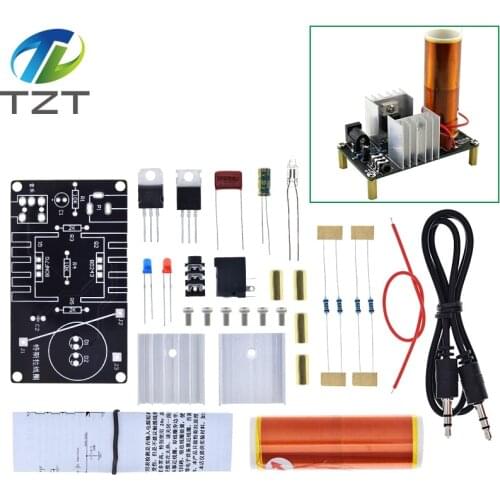 1 Set Mini Tesla Coil Kit 15W Mini Music Tesla Coil Plasma Speaker Tesla Wireless Transmission DC 15-24V DIY Kits