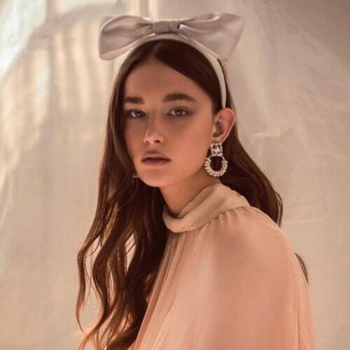 Korea Bowknot Wide hoop Headband Girls Fashion Pressed Hair Pure Color Hairband Headwear Ins Simple Hair Hoop Hair Accessories