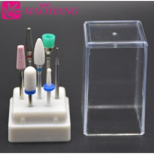 MAOHANG 7pcs/set tungsten steel carbide cermaic milling cutter nail drill bit kits electric drill pedicure machine remove gel