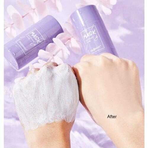New Whitening Oil Control Anti-Acne Face Green Tea Cleansing Solid Mask Purifying Clay Eggplant Skin Care for shopraer