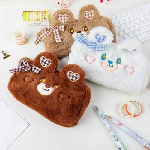 Cute Cartoon Bear Pencil Case Student Stationery Storage Bag Kawaii School Supplies Back To School Cute Cartoon Bag Cute Bags