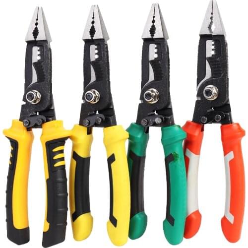 9 In 1 Multifunctional Electrician Pliers Long Nose Crimping Pliers Wire Stripper Diagonal Cable Cutter Cut Terminal Hand Tools