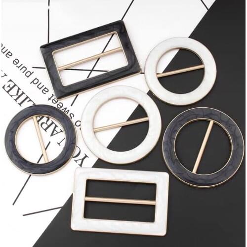 Fashion Metal Corner Knotted Buttons T-shirt Short-sleeved Adjustable Buckle Silk Scarf Shirt Decoration Accessory Button