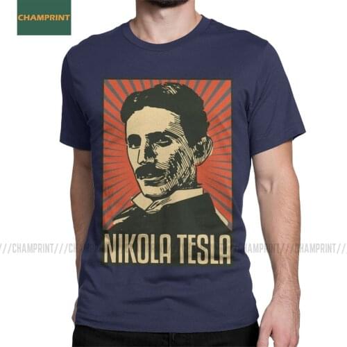 Nikola Tesla T Shirt Mens Cotton Funny T-Shirts Scientists Inventor Physics Engineer Science Edison Tee Shirt Short Sleeve