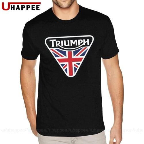 Sport British Motorcycle Tees Men Custom Printed Short Sleeves Cotton Round Neck Shirts