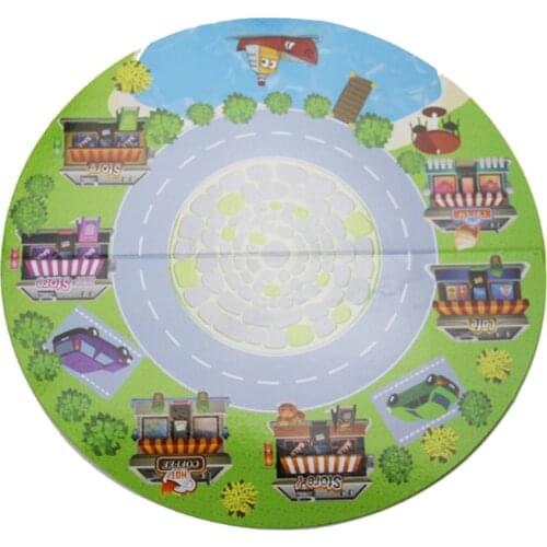 P143 Wooden Train Track Scene Accessories Highway Card Compatible with Wooden Train Tracks, Childrens Educational Toys