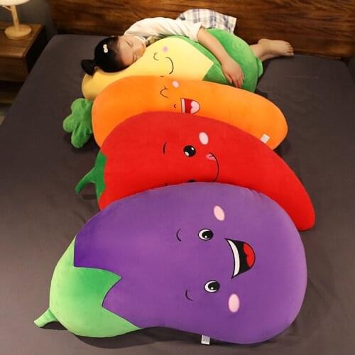 1PC 30/100CM Plush Cartoon Vegetables Toys Cute Soft Simulation Carrot Eggplant Chili Corn Plant Pillow Stuffed Dolls for Kids