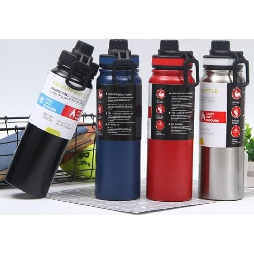 Portable Stainless Steel Thermos Bottle Outdoor Sport Fitness Drinking Bottle Vacuum Flask Durable Bike Insulated Cup 600/800ml