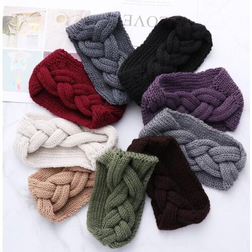 1 Pc Fashion Women Stretch Winter Warm Headband Ear Warmer Braid Cable Knitted Headwrap Ear Warmer Wide Hairband Accessories