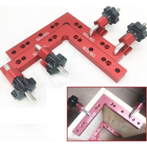 Woodworking Adjustable Corner Clamping Ruler Aluminium Alloy Right Angle Clamps L-Shaped Auxiliary Fixture Positioner Clips