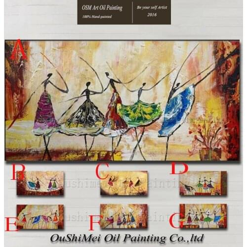 Handmade Modern Abstract Dancer Wall Decor Fine Art Acrylic Oil Painting Hand-painted Ballet Canvas Painting for Living Room