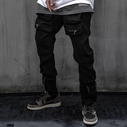 Men Techwear Black Joggers Streetwear Pockets Fashion 2021 New Pants