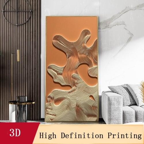 Modern Gold Ginkgo leaves Canvas Art Paintings Living Room Bedroom Abstract lines Posters Luxury wall art Decorative painting