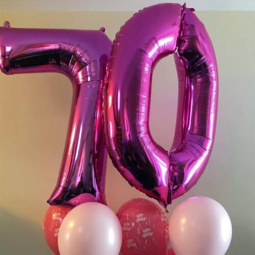2pcs 32 40inch 70 Years Birthday Balloon 70th Birthday Party Decorations Baloon Number 70th Adult Gold And Black Birthday ballon