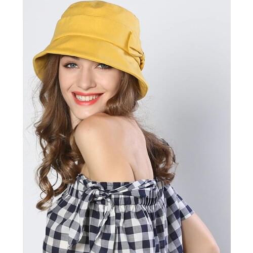 Women Sunshade Fisherman Hat Female Anti-ultraviolet Bucket Cap Cotton Linen Short Eave Ladies Foldable Spring Summer Hats H6795