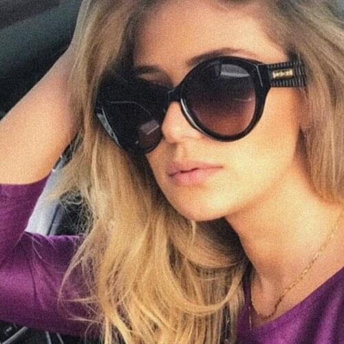 Fashion Big Frames Round Sunglasses Women 2020 Luxury Brand Designer Sun Glasses Black Gradient Goggles Ladies Accessories UV400