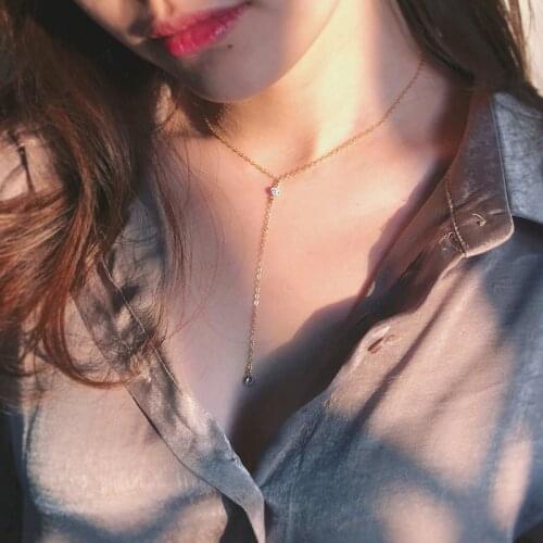 925 Sterling Silver AAA Zircon Choker Set Tassel Necklace for Women Simple Temperament Gold Necklace Wedding Fine Jewelry