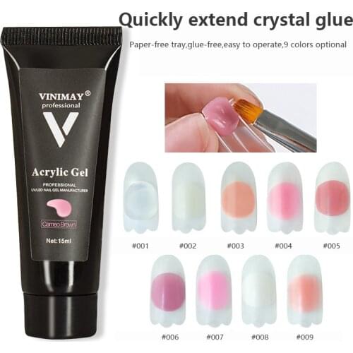 1pc Crystal Manicure Solid-state Quick-drying Model Extended Glue 15ml Nail Gel Uv Gel Nail Jelly Polish