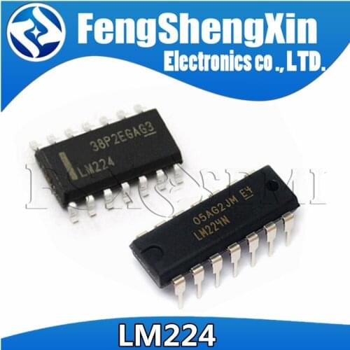 100pcs LM224 LM224N DIP-14 LM224DR SOP-14 Low Power Quad Operational Amplifiers IC