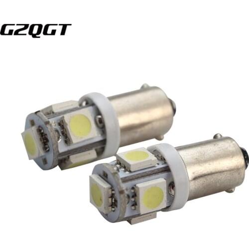 100pcsT11 BA9S Turn Signal License Plate Bulb 5050 5SMD LED White Lights Car Light Source DC24V Lamp T4W 3886X H6W 363