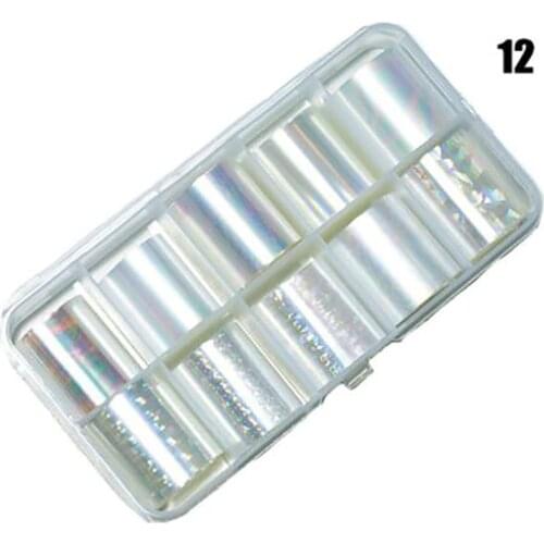 10 Rolls/Kit Nail Art Foils Sticker Decals 2.5x100cm/Roll Foil Art Sticker Holographic 10 Color/set Nail Wrap Slide Sticker Foil