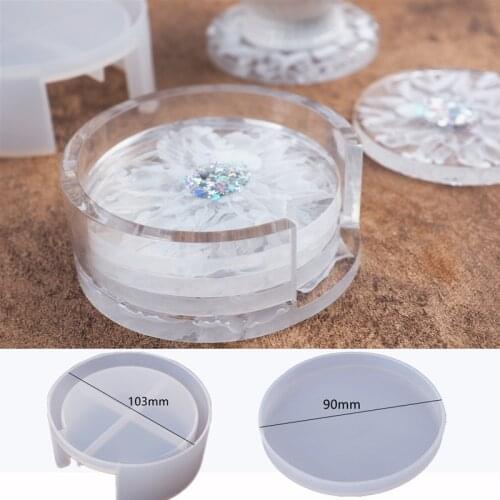 2PCS Round Coaster Box Storage Box Silicone Molds For DIY Craft UV Expoy Home Decoration Making Tools for Resin