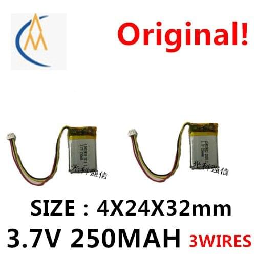 2PCS MP3 3.7V polymer lithium battery 5V rechargeable 3WIRES electronic lighter toy plane children positioning Watch 250MAH