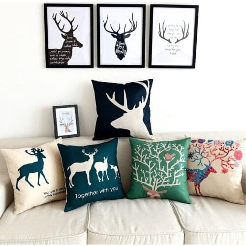 2019 40*40cm Nordic Style Deer Pillow Case Home Decor Elephant Cushion Cover Simple Geometric Throw Pillowcase Pillow Covers