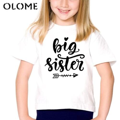 2021 Children Big Sister/Brother Print T-Shirts Toddler Kids Summer Tops Boys/Girls Short Sleeve Casual Clothing Baby Tee shirt