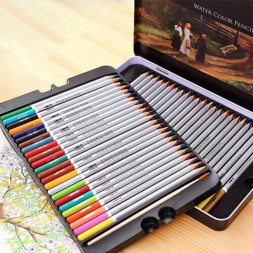 24 Colors Water-soluble Lead Pencils Set Drawing Colored Pencils Artist Sketch Pen Set for School Draw Sketch Art Supplies