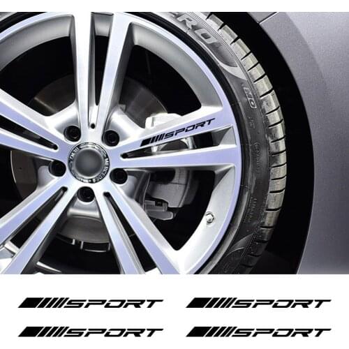 4Pcs Car Sticker Sports Auto Door Rims Wheel Hub Racing Decal Exterior Accessories Personalized Vinyl Wheel Hub Decor Stickers