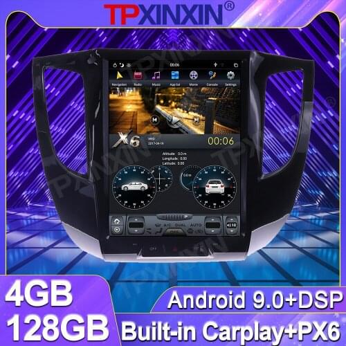 4+128G Tesla Vertical Big Screen For Mitsubishi L200 5 2015 2019 Android Car Radio Multimedia Video Player GPS Navi PX6 Carplay